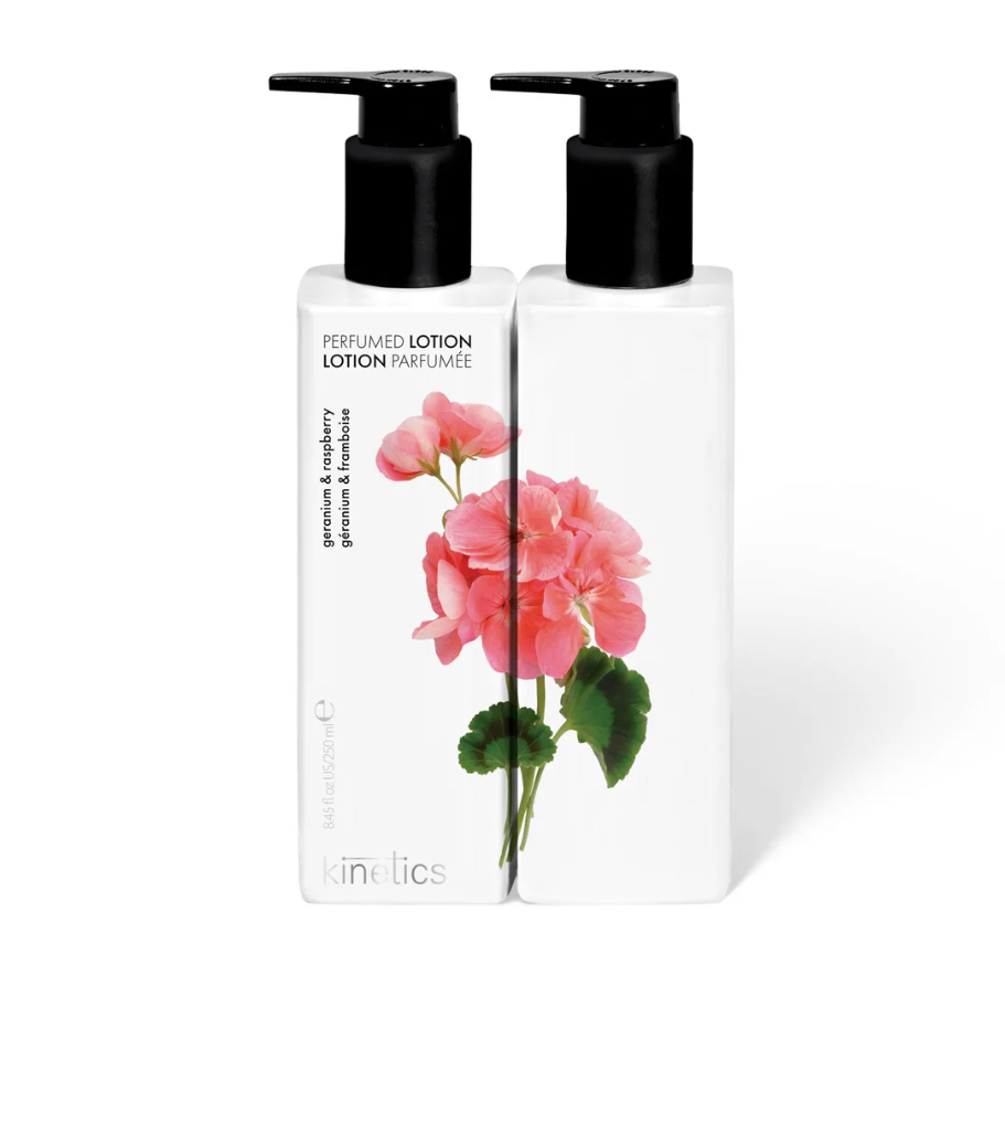 Kinetics hand and body lotion Geranium & Rasberry 250ml